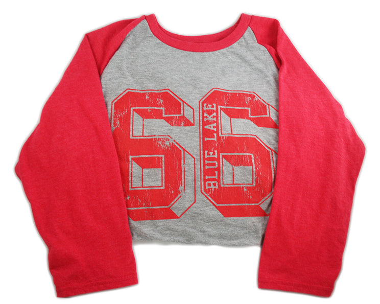 Baseball Tee Tri-Blend Raglan Sleeve Shirt (Red)